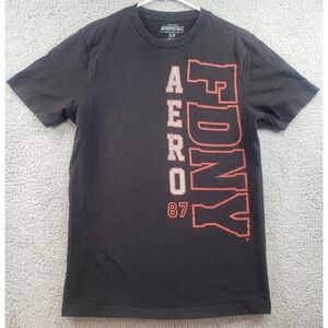 Aeropostale Shirt Small FDNY  87 Men's Short Sleeve Black T-Shirt